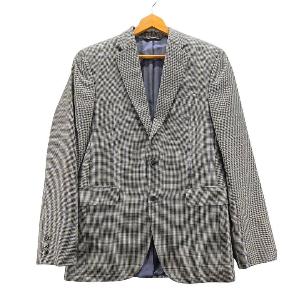 Lanificio Di Pray Wool Silk Houndstooth Sport Coat Blazer Jacket 38R Napoli Fit
